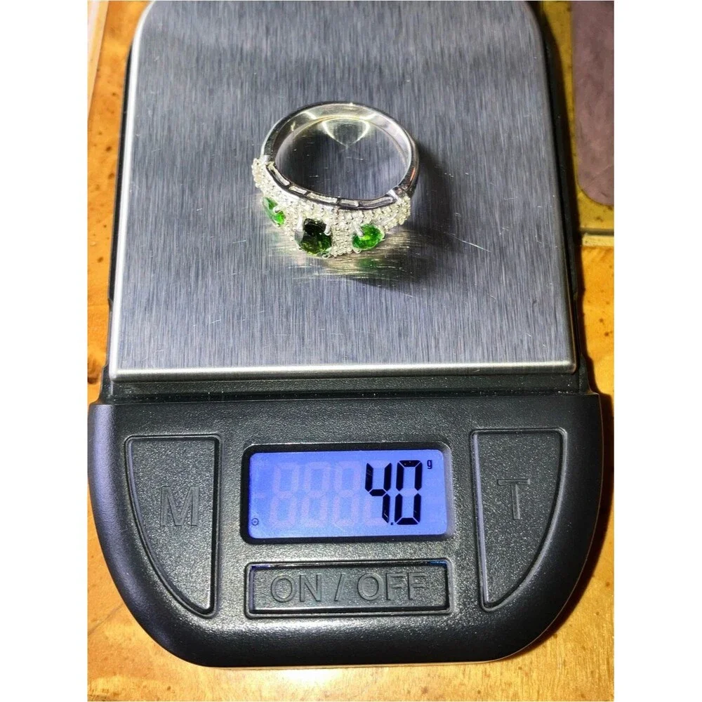 Natural Chrome Diopside Sterling Silver Ring Size 8